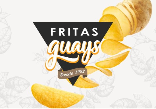 Logo de "Fritas Guays" con papas fritas y el año "Desde 1992".