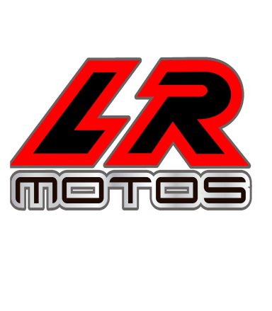Logotipo de LR Motos en rojo y negro con un diseño moderno.